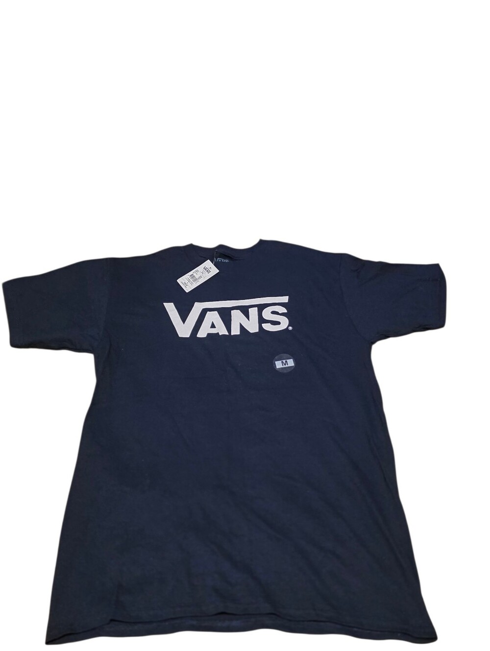 Vans NWT Navy Blue With White Graphic Logo Short Sleeve T-Shirt Size M